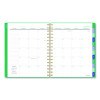 Badge Geo Weekly/Monthly Planner, 8.75 x 7, Green Cover, 13-Month: Jan 2026 To Jan 2027