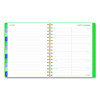 Badge Geo Weekly/Monthly Planner, 8.75 x 7, Green Cover, 13-Month: Jan 2026 To Jan 2027