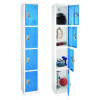 Steel Storage Locker, 4 Compartment, 12 x 12 x 72, Blue