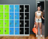 Steel Storage Locker, 4 Compartment, 12 x 12 x 72, Blue
