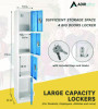 Steel Storage Locker, 4 Compartment, 12 x 12 x 72, Blue