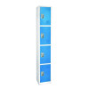 Steel Storage Locker, 4 Compartment, 12 x 12 x 72, Blue