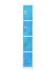 Steel Storage Locker, 4 Compartment, 12 x 12 x 72, Blue