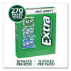 Extra Mint Variety Sugar-Free Gum, Peppermint/Polar Ice/Spearmint, 15 Sticks/Pack, 18 Packs/Carton