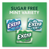 Extra Mint Variety Sugar-Free Gum, Peppermint/Polar Ice/Spearmint, 15 Sticks/Pack, 18 Packs/Carton