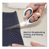 Non-Stick Titanium Bonded Scissors, 8" Long, 3.25" Cut Length, Crane-Style White/Blue Handle