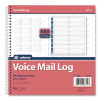 Voice Mail Log Books, One-Part (No Copies), 8.25 x 8.5, 8 Forms/Sheet, 480 Forms Total, 2/Pack
