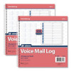 Voice Mail Log Books, One-Part (No Copies), 8.25 x 8.5, 8 Forms/Sheet, 480 Forms Total, 2/Pack