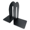 Steel Bookends, Fashion Style, Nonskid Base, 4.75 x 5.5 x 9, Black, Pair