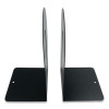 Steel Bookends, Fashion Style, Nonskid Base, 4.75 x 5.5 x 9, Black, Pair
