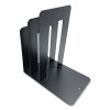 Steel Bookend With Sorter, Contemporary Style, Nonskid Base, 5 x 7 x 8, Black