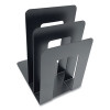 Steel Bookend With Sorter, Contemporary Style, Nonskid Base, 5 x 7 x 8, Black