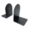 Steel Bookends, Contemporary Style, Nonskid Base, 4.75 x 5.5 x 7.25, Black, Pair