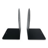 Steel Bookends, Contemporary Style, Nonskid Base, 4.75 x 5.5 x 7.25, Black, Pair