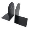 Steel Bookends, Contemporary Style, Nonskid Base, 4.75 x 5.5 x 7.25, Black, Pair