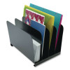 Steel Vertical File Organizer, 4 Sections, Letter Size Files, 11 X 11 X 7.75, Black