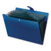 Seven-Pocket Expanding File, 1" Expansion, 7 Sections, Snap Closure, 1/7-Cut Tabs, Letter Size, Blue