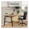 Essentials Single-Pedestal Writing Desk With Integrated Power Management, 59.8" x 29.9" x 29.7", Natural Wood/Black