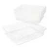 Storage Tray, Flat, 1.69 Gal, 10.65" x 13.17" x 2.96", Translucent, 5/Pack