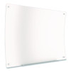 Curved Magnetic Glass Dry Erase Board, 3 Ft x 4 Ft, White Surface