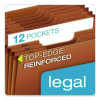 Heavy-Duty Expanding File, 12 Sections, 1/3-Cut Tabs, Legal Size, Redrope