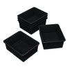 Storage Tray, Deep, 2 Gal, 10.65" x 10.65" x 5.2", Black, 5/Pack
