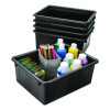 Storage Tray, Deep, 2 Gal, 10.65" x 10.65" x 5.2", Black, 5/Pack