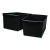 Wide Book Bin, 3.82 Gal, 9.2" x 14.5" x 7", Black, 6/Pack