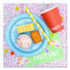 Birthday Tableware Pack, 24 Cups, 24 Dessert Plates, 24 Dinner Plates, 48 Paper Napkins, Assorted Colors, 120 Pieces/Kit