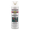 Inverted Marking Spray Paint, Flat White, 15 Oz Aerosol Can, 6/Carton