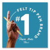 Flair Felt Tip Porous Point Pen, Stick, Medium 0.7 Mm, Black Ink, Black Barrel, 4/Pack