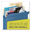 Colored File Pockets, 3.5" Expansion, Letter Size, Blue