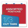 Colored Pressboard Top Tab Fastener Folders, 1/3-Cut Tab: Assorted, Expands 2", 2 Fasteners, Letter Size, Bright Red, 25/Box