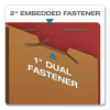Pressboard End Tab Classification Folders, Straight Tab, Expands 3.5", 3 Dividers, 8 Fasteners, Letter Size, Red, 50/Box