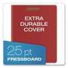 Pressboard End Tab Classification Folders, Straight Tab, Expands 3.5", 3 Dividers, 8 Fasteners, Letter Size, Red, 50/Box