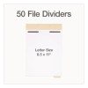 File Divider Set, End Tab: 1/5-Cut, 1 Fastener, Letter Size, Manila, 50/Pack