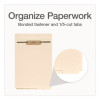 File Divider Set, End Tab: 1/5-Cut, 1 Fastener, Letter Size, Manila, 50/Pack