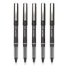 Precise V5 Rollerball Pen, Stick, Extra-Fine 0.5 Mm, Black Ink, Black/Clear Barrel, 5/Pack
