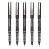 Precise V7 Rollerball Pen, Stick, Fine 0.7 Mm, Black Ink, Black/Clear Barrel, 5/Pack