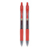 G2 Premium Gel Pen, Retractable, Fine 0.7 Mm, Red Ink, Smoke/Red Barrel, 2/Pack