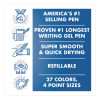 G2 Premium Gel Pen, Retractable, Fine 0.7 Mm, Black Ink, Smoke/Black Barrel, 4/Pack