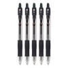 G2 Premium Gel Pen, Retractable, Extra-Fine 0.5 Mm, Black Ink, Clear/Black Barrel, 5/Pack