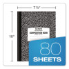 Composition Book, Medium/College Rule, Black Marble Cover, (80) 10 x 7.87 Sheets