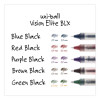 Vision Elite Blx Series Hybrid Gel Pen, Stick, Bold 0.8 Mm, Blue-Infused Black Ink, White/Blue/Clear Barrel, 4/Pack