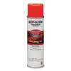 Industrial Choice M1400 System Water-Based Construction Marking Paint, Gloss Fluorescent Red-Orange, 17 Oz Aerosol Can, 12/Ct