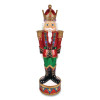 Nutcracker Christmas Decor, Ac Powered, Blue/Green/Red/Yellow Led Lights, 10" x 11.37" x 36.5", Red