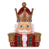 Nutcracker Christmas Decor, Ac Powered, Blue/Green/Red/Yellow Led Lights, 10" x 11.37" x 36.5", Red