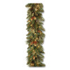 Pre-Lit Carolina Pine Garland, Ac Powered, Clear Incandescent Lights, 108" Long, Green