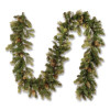 Pre-Lit Carolina Pine Garland, Ac Powered, Clear Incandescent Lights, 108" Long, Green