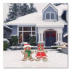 Pre-Lit Gingerbread Cookie Couple, Ac Powered, Warm White Led Lights, 12" x 24" x 35", Assorted Colors